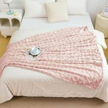 Aganear Fleece Throw Blanket - Cozy Soft Lightweight Fuzzy Throw Blanket for Women Portable Throw Blankets for Couch, Warm Present for Birthday, Christmas, Halloween, Housewarming(50"x60", Pink)