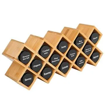 Stylish Criss-Cross Bamboo Spice Rack Organizer