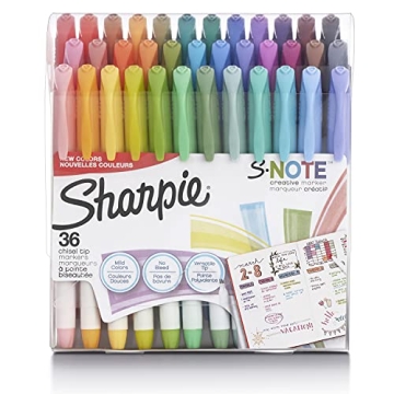 SHARPIE S-Note Creative Markers - Pastel Highlighters Art Marker Set - 36 Count