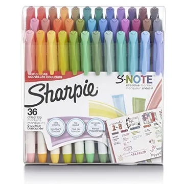 SHARPIE S-Note Creative Markers - Pastel Highlighters Art Marker Set - 36 Count