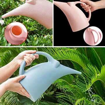 MOCOHANA Plant Watering Can, High-Grade Plastic Watering Can, Lovely Indoor Outdoor Pour Store Watering Can with Long Spout, Watering Bottle, 1/2-Gallon for Garden, Plant, Flower (Pink, M)