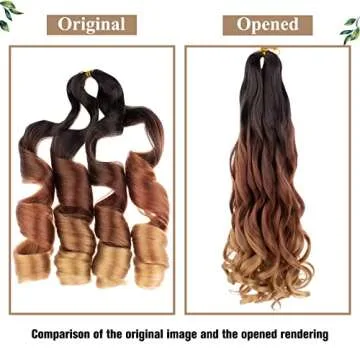COOKOO 9 Packs 22 Inch French Curls Crochet Hair Pre-Stretched Loose Wave Braiding Hair Ombre 3 Tones Loose Curly Braids Precurled Braids Hair Extentions for BOHO Box Braids 1B/30/27#