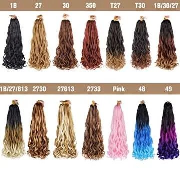 COOKOO 9 Packs 22 Inch French Curls Crochet Hair Pre-Stretched Loose Wave Braiding Hair Ombre 3 Tones Loose Curly Braids Precurled Braids Hair Extentions for BOHO Box Braids 1B/30/27#