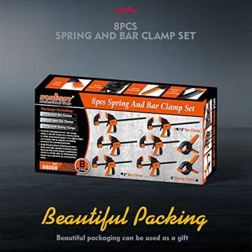 HORUSDY 8-Pack Bar Clamps - Versatile Woodworking Tools for All Projects