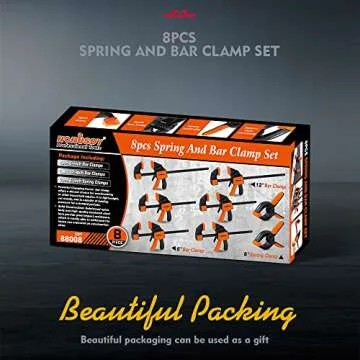 HORUSDY 8-Pack Bar Clamps - Versatile Woodworking Tools for All Projects