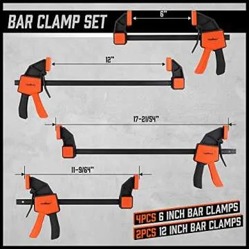 HORUSDY Woodworking Bar Clamps Set - 8-Pack Durable Clamps