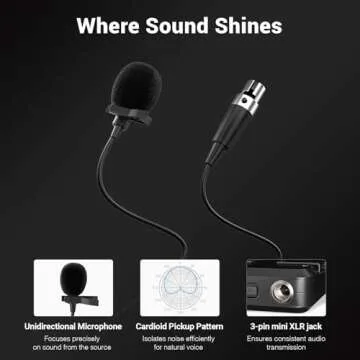 Phenyx Pro Wireless Microphone System, UHF 4-Channel Wireless Mic Set w/ 4 Bodypacks,Headsets/Lapel Mics, 4x40 Frequencies, Auto Scan,328ft Coverage, Microphone for Singing, DJ, Church(PTU-7000-4B)