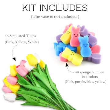 Labrostar Vibrant Easter Decor: Tulips & Sponge Bunnies