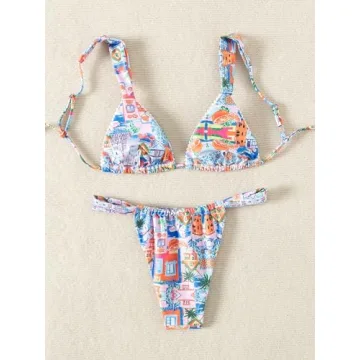 Trendy High Waisted Floral Bikini Set for Women