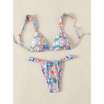 Trendy High Waisted Floral Bikini Set for Women