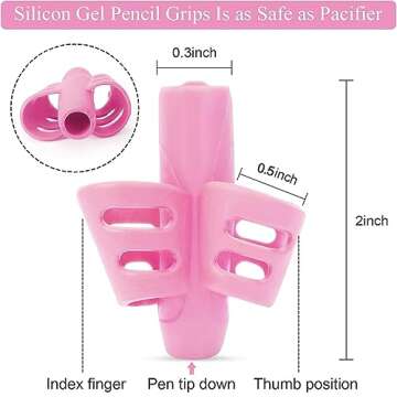BUSHIBU Pencil Grips for Kids Handwriting, 4 Pcs Toddler Pencil Grippers, Pen Grips Trainer for Begi...