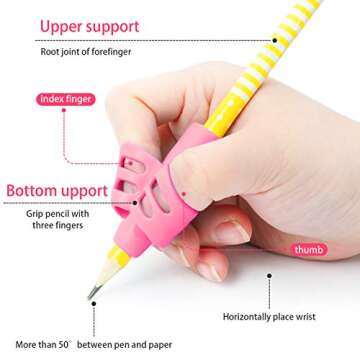 BUSHIBU Kids Pencil Grips - Improve Handwriting Comfort
