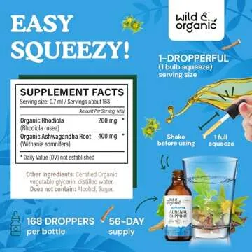 Wild & Organic Adrenal Support Drops for Energy Boost