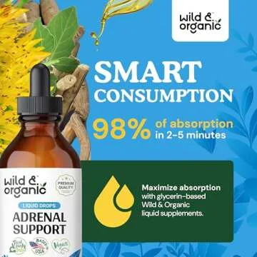 Wild & Organic Adrenal Support Drops for Energy Boost