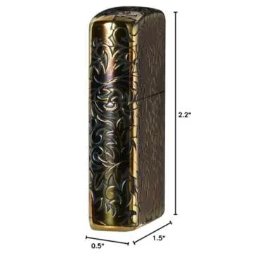 Zippo 2GI-Z5KARA2 Lighter, Gold, Arabesque and Logo, 5 Consecutive Etching, Serial Number Included