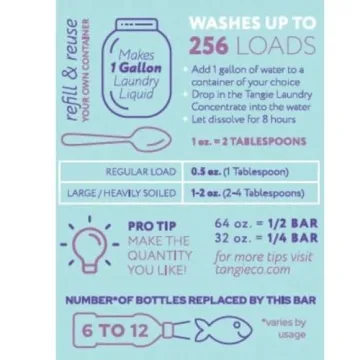 Tangie Eco-Friendly Laundry Soap - Produces 1 Gallon Detergent