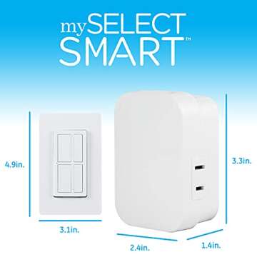 GE Dimmable Wireless Control Switch, On/Off & Full, 1 Outlet, 150 ft. Range from Plug-in Receiver, I...