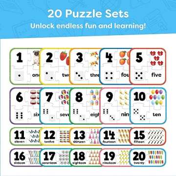 Number Puzzle Kindergarten Math Games - Learning Numbers Puzzles for Kids Ages 3-5