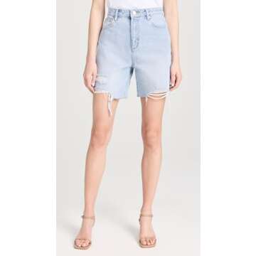 ABRAND Women's Carrie Shorts: Ida Rip Denim - Effortless Style for Every Summer