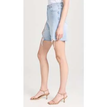 ABRAND Women's Carrie Shorts in Ida Rip Blue - Stylish Summer Wear