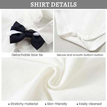 SANMIO Baby Boy Baptism Outfits Short Sleeve+Vest+Tie+Pant Baby Boy Suits Blessing Christening Easte...