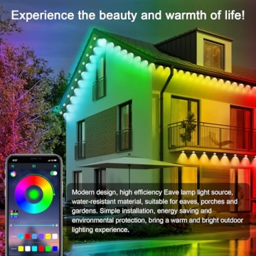 300FT Outdoor RGB Eaves Lights with App Control