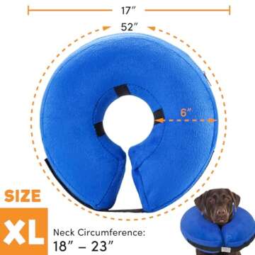 BENCMATE Protective Inflatable Collar for Dogs and Cats - Soft Pet Recovery Collar Does Not Block Vi...