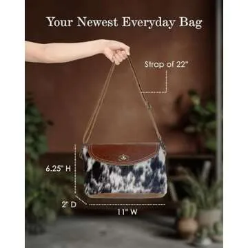 Myra Bag Procrastination Leather & Cowhide Bag Upcycled Cowhide & Leather S-2978