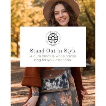 Myra Bag Procrastination Leather & Cowhide Bag Upcycled Cowhide & Leather S-2978