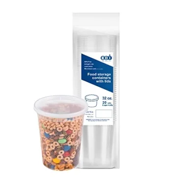 EDI 32 OZ Plastic Deli Food Storage Containers - Heavy-Duty, BPA Free, Leakproof