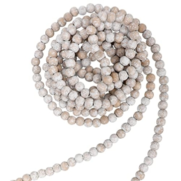 12-Foot Christmas Wooden Bead Garland - Festive Home Decor for Every Occasion