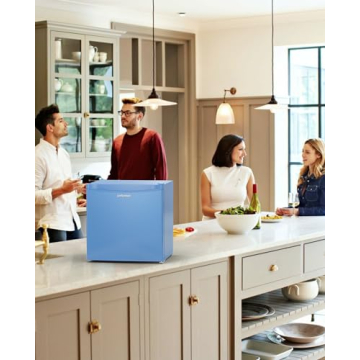 Upstreman Compact Mini Fridge with Freezer - Energy Efficient & Quiet