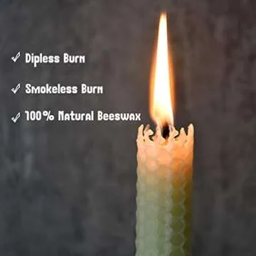 6 Count Natural Beeswax Taper Candles - Eco-Friendly & Elegant