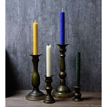 6 Count Natural Beeswax Taper Candles - Eco-Friendly & Elegant