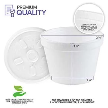 Stock Your Home 4 Ounce Foam Bowls with Lids (100 Count) - Foam Bowls with Lids - Insulated to Go Foam Cups - to Go Containers for Soup, Oatmeal, Ice Cream, Delis, Cafes, Restaurants