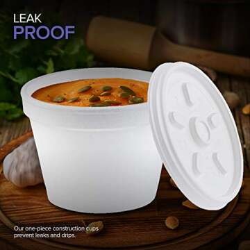 Stock Your Home 4 Ounce Foam Bowls with Lids (100 Count) - Foam Bowls with Lids - Insulated to Go Foam Cups - to Go Containers for Soup, Oatmeal, Ice Cream, Delis, Cafes, Restaurants