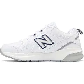 New Balance Women's 608 V5 Casual Comfort Cross Trainer, White/Silver Mink/Pigment, 9