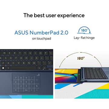 ASUS 2023 Vivobook 14 Laptop, 14” FHD (1920 x 1080) Display, Intel Core i5-1235U CPU, Intel Iris Xᵉ Graphics, 8GB RAM, 256GB SSD, Windows 11 Home, Quiet Blue, F1404ZA-AS51