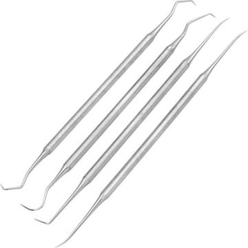 4 Pc Stainless Steel Picks Probes Wax & Clay Sculpting Tools - Knurled Handle Craft Set