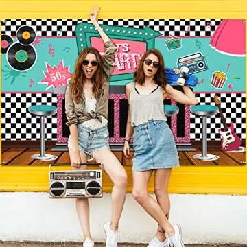 1950s Soda Shop Party Backdrop for Themed Events