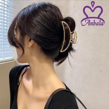 ANBALA Hair Clips, 5pcs Metal Claw Clips for Thick Hair, Large Hair Clips, Butterfly Hair Clips, Hair Accessories for Women Gold