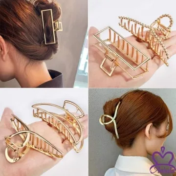 ANBALA Hair Clips, 5pcs Metal Claw Clips for Thick Hair, Large Hair Clips, Butterfly Hair Clips, Hair Accessories for Women Gold