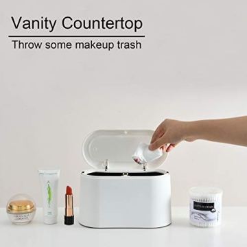 Compact SUBEKYU Mini Trash Can with Lid for Stylish Organization