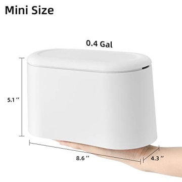 Compact SUBEKYU Mini Trash Can with Lid for Stylish Organization