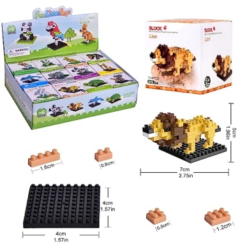 Mini Animals Building Blocks 12Pack Kids Party Favors Gifts