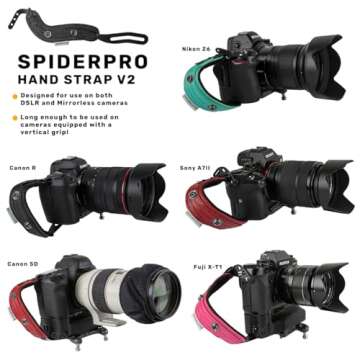 SPIDER HOLSTER – SpiderPro Camera Hand Strap v2 with Snap Assembly and Optional Wrist Strap – DSLR and Mirrorless Compatible (Red)