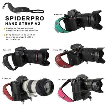 SPIDER HOLSTER – SpiderPro Camera Hand Strap v2 with Snap Assembly and Optional Wrist Strap – DSLR and Mirrorless Compatible (Red)