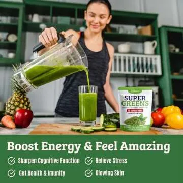 Green Juice Powder. Supergreens Superfood Powder. Detox Greens for Bloating and Digestion. Veggie Po...