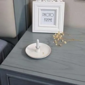 Personalized Ceramic Initials Ring Holder for Jewelry Storage