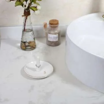 Personalized Ceramic Initials Ring Holder for Jewelry Storage